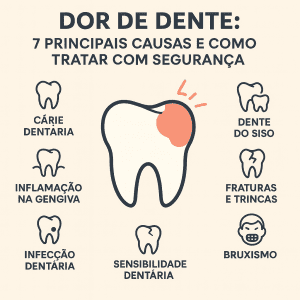 Dor de dente? Descubra as principais causas, sintomas de alerta e os melhores tratamentos para aliviar a dor de forma rápida e segura.